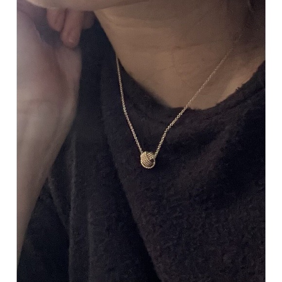 Tiffany & Co 18k Gold Mesh Twist knot Bead Ball 10mm Necklace 16” - Picture 2 of 12